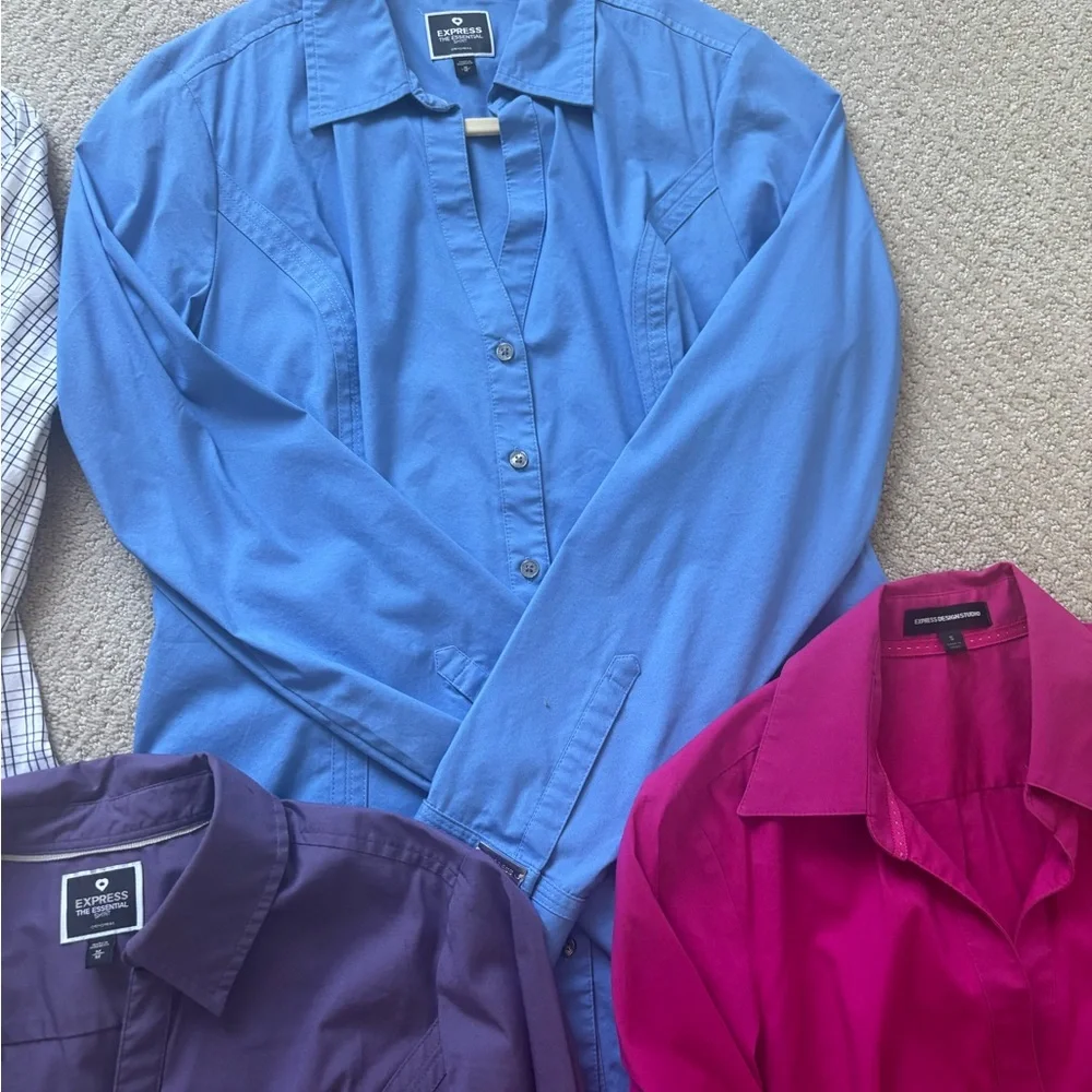 Express Women’s Button Down Collared Shirts - set of 4 - Picture 3 of 9